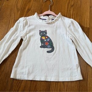Baby Boden Kitty Floral Appliqué Tee